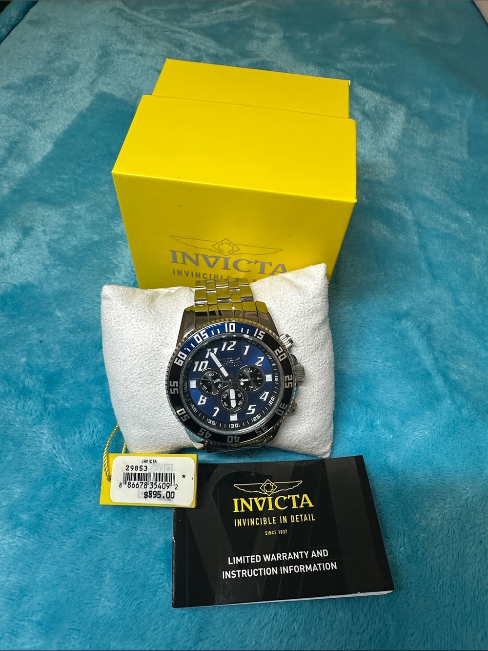 Invicta Silver-Tone Bracelet Watch with Blue Dial #2